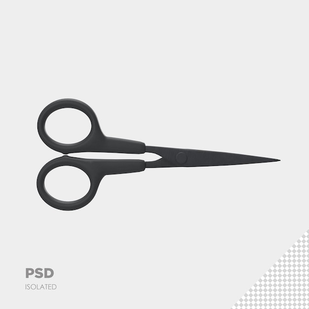 PSD zbliżenie na nożyczki 3d na białym tle premium psd