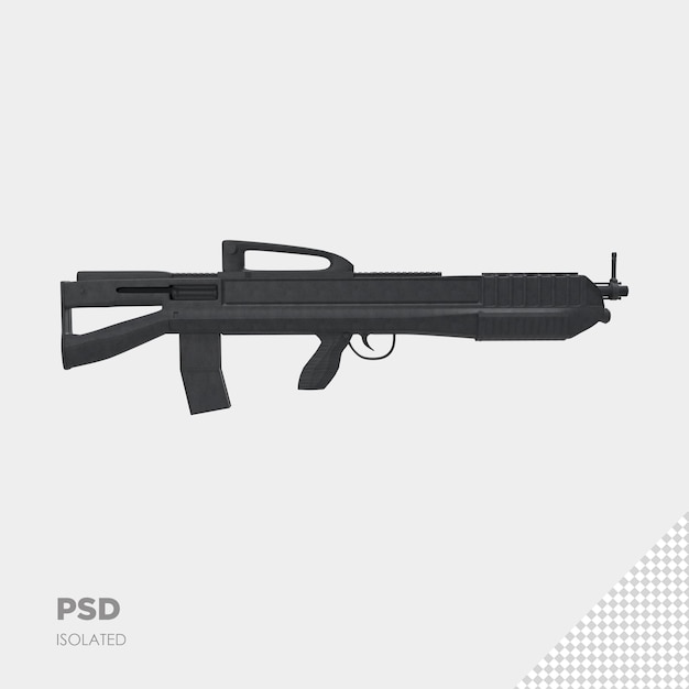 zbliżenie na pistolet na białym tle premium psd