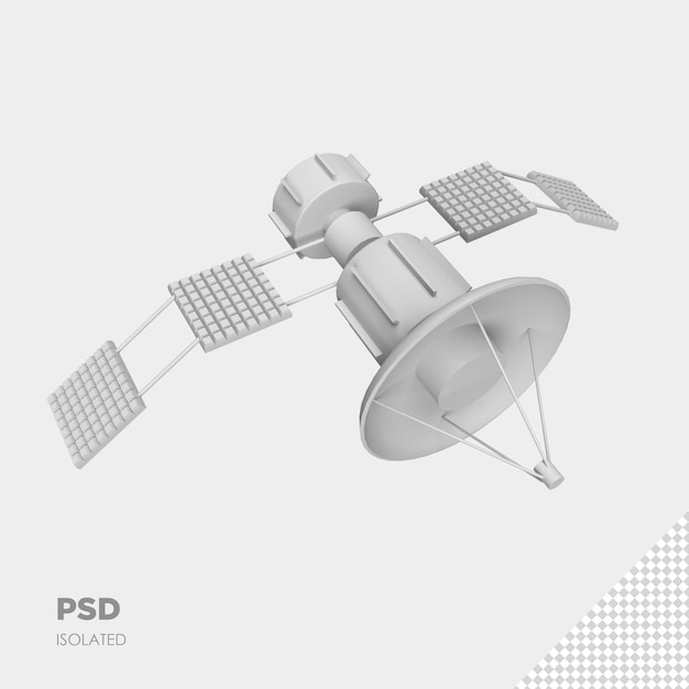 PSD zbliżenie na satelit 3d izolowane premium psd