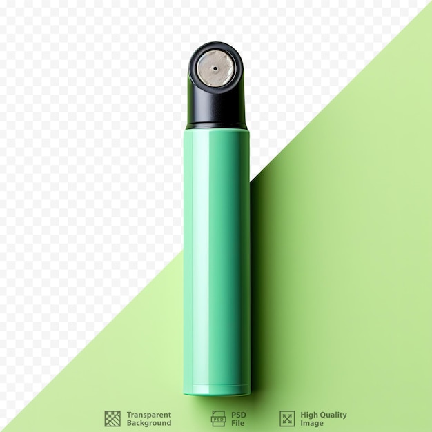 PSD zbliżenie przezroczystego tła z zieloną baterią