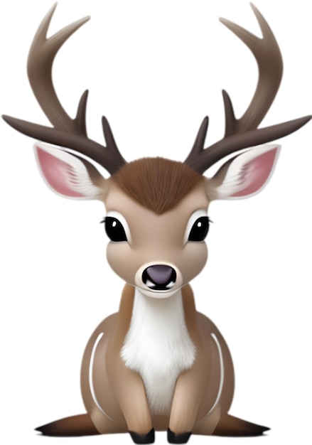 PSD zbliżenie uroczej ikony z kreskówki marsh deer