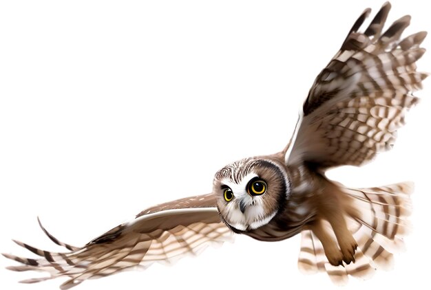 Zbliżone Zdjęcie Ptaka Northern Sawwhet Owl.