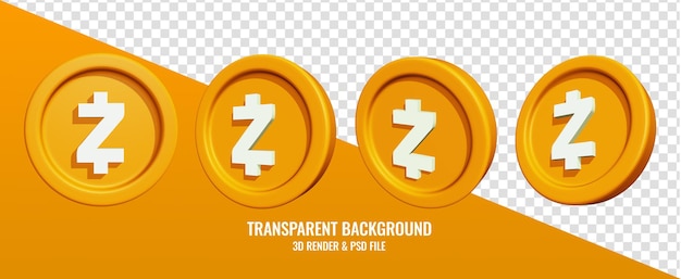 Значок zcash с 3d-рендерингом