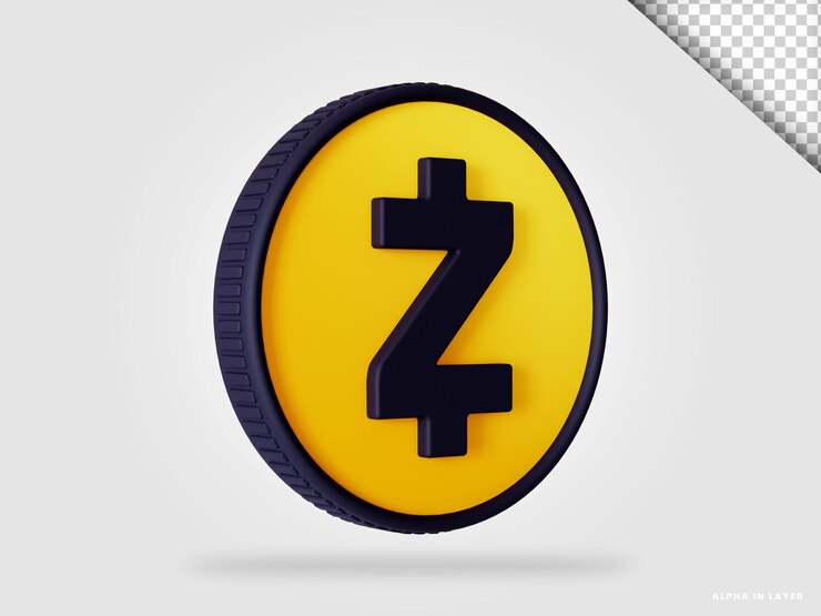Криптовалютная монета Zcash zec 3d-рендеринг изолирован