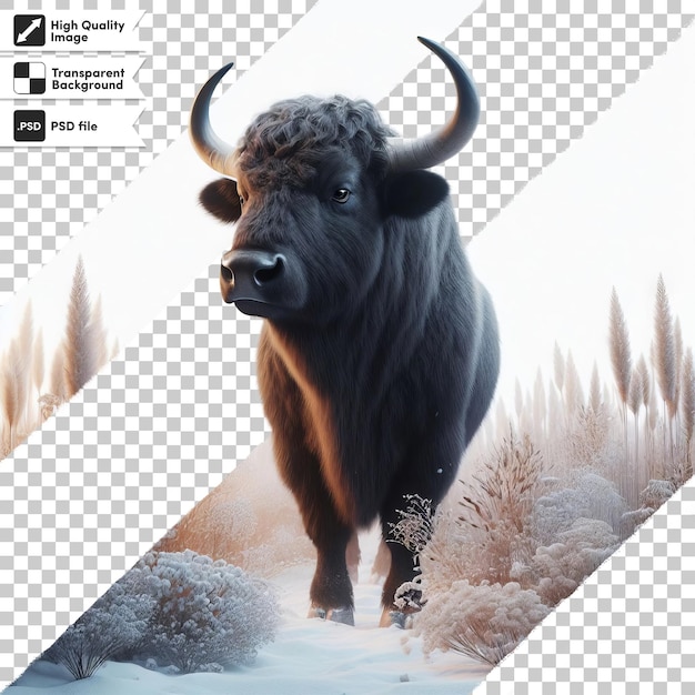 PSD zdjęcie bizona z zdjęciem krowy na nim