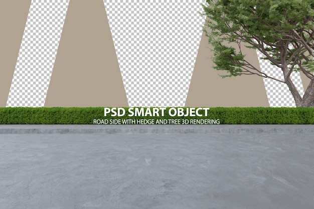 PSD zdjęcie krajobrazu z drzewem i tabliczką z napisem psd smart object.