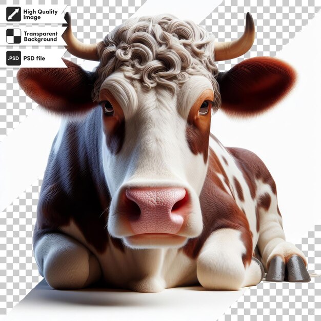 PSD zdjęcie krowy z zdjęciem krowy na nim