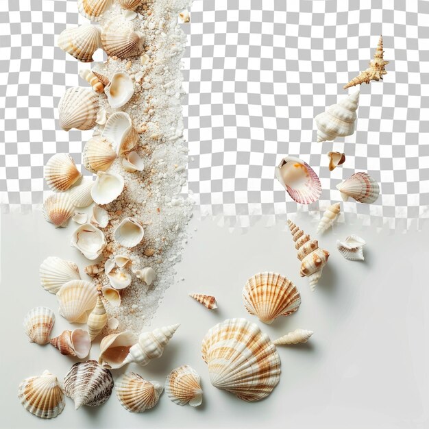 PSD zdjęcie muszli morskich i białe tło z zdjęciem muszli morskiej