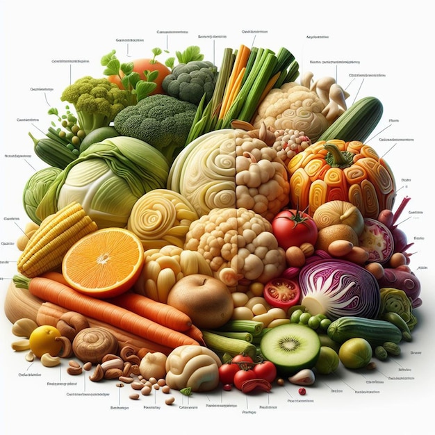 PSD zdjęcie różnorodnych warzyw, w tym marchewki, seler i seler