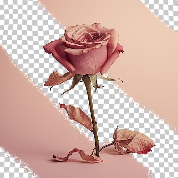 PSD zdjęcie studiowe suszonej róży w dzień świętego walentego