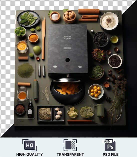 PSD zdjęcie zestawu kuchennego gourmet korean