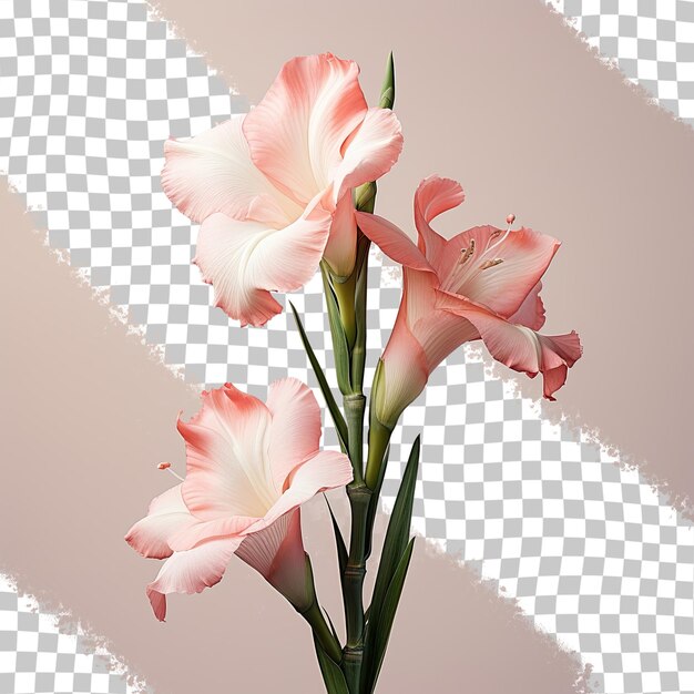 PSD zdumiewający kwiat gladiolu wyizolowany na przezroczystym tle
