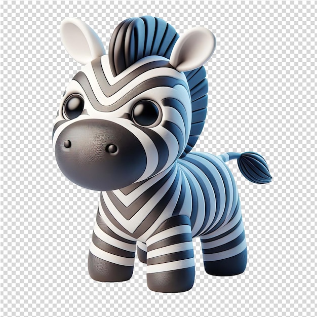 A zebra figure with stripes on its body