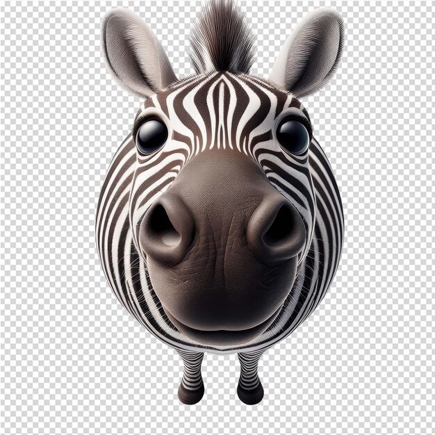 PSD a zebra head with a zebra face and eyes