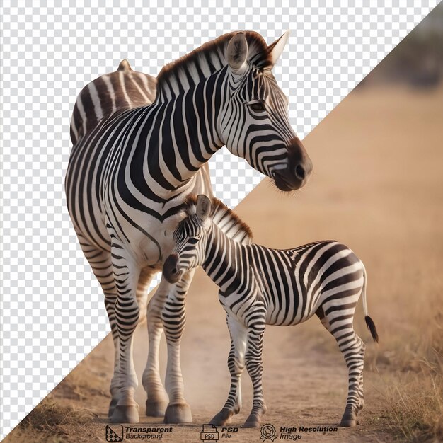 Zebra I Jej Młode Widoczne Razem W Odosobnieniu