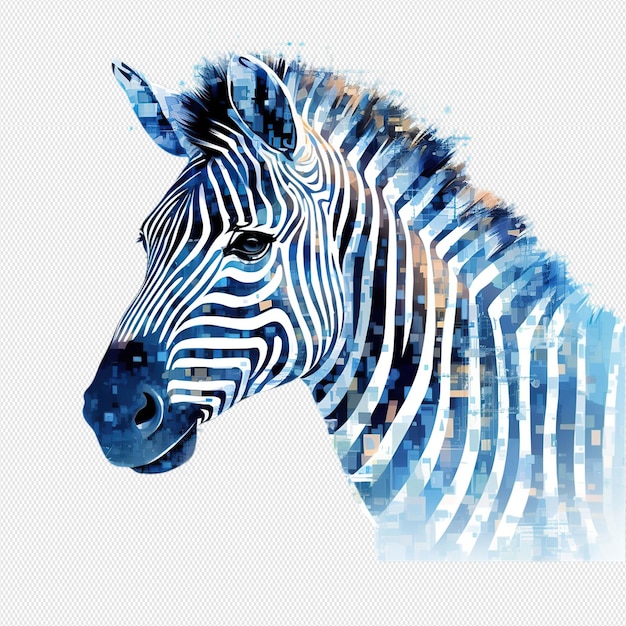 PSD zebra illustrated in watercolor