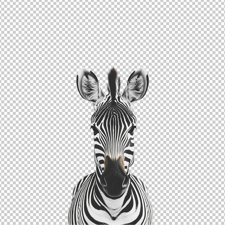 PSD zebra isolated transparent background