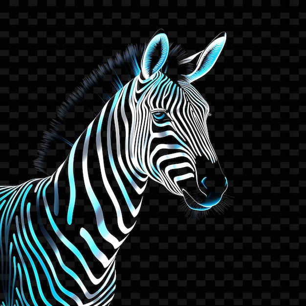 PSD Монохромная элегантность зебры параллельные неоновые линии саванна трава png y2k формы прозрачные световые искусства