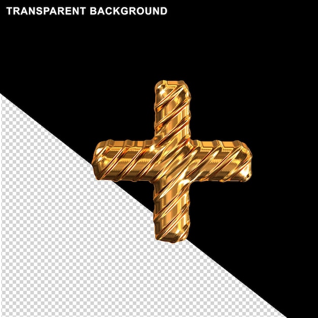 Żebrowany złoty symbol