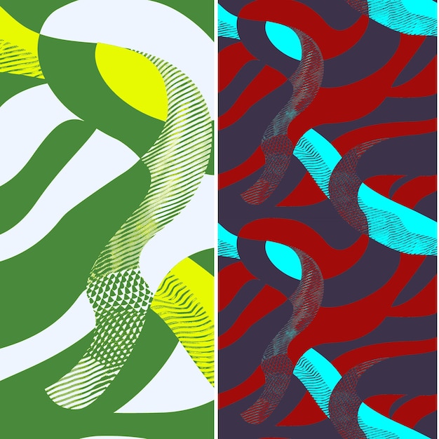 Zee slang met serpentine silhouet slanke minimale grafische D natuur patroon vector ontwerpen