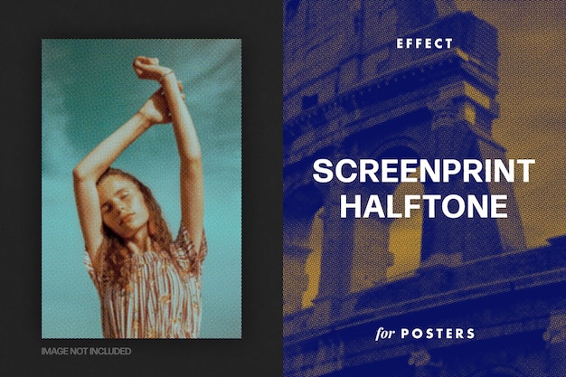 Zeefdruk halftooneffect voor posters