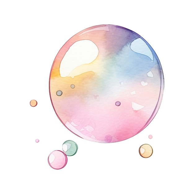 Zeepbellen geïsoleerde aquarel illustratie