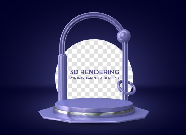 Zeer peri podium 3d-rendering geïsoleerde transparante background