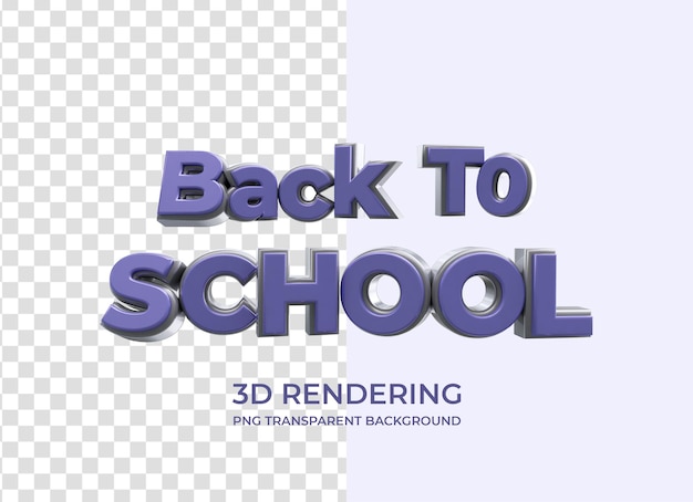 Zeer peri terug naar school 3d-rendering geïsoleerde transparante background