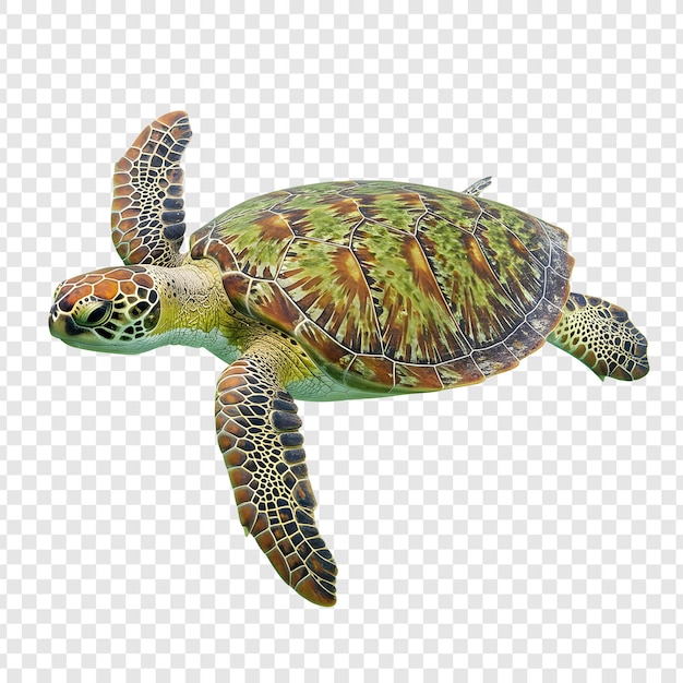 Zeeschildpad zwemt in helder water