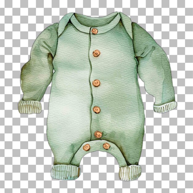 PSD zeevoam groene baby jumper waterverf kwekerij