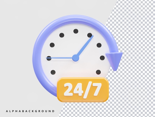 Zegar z napisem 24/7