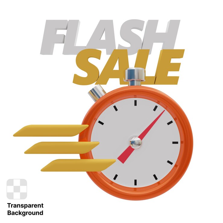 PSD zegar z napisem "flash"