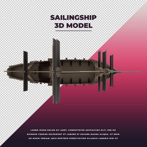 PSD zeilschip 3d geïsoleerd model