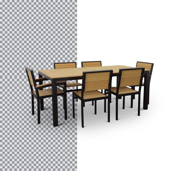 PSD zelfgemaakte decoratie stoel tafel op geïsoleerd