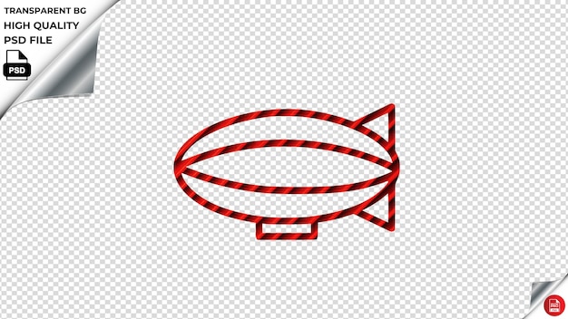 PSD zeplin design2 wektorowa ikona czerwona paskowa płytka psd przezroczysta
