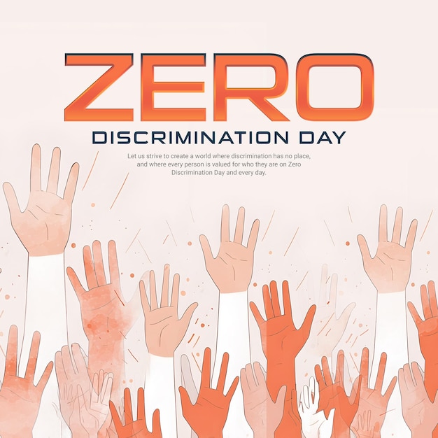 PSD zero discrimination day social media post banner template