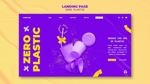 PSD zero plastic landing page design template