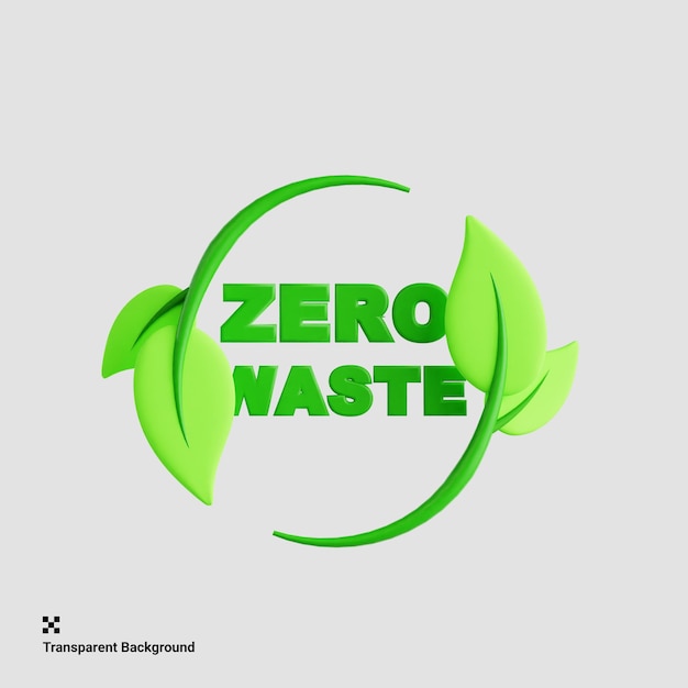 PSD illustrazione dell'icona 3d zero waste per la giornata della terra