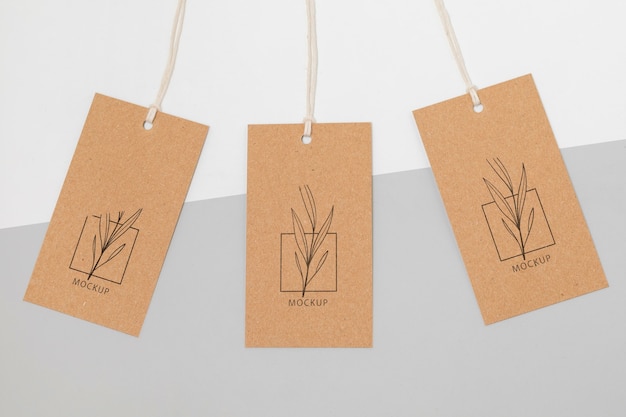 PSD zero waste price tags mock-up