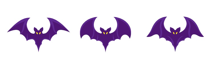 PSD zestaw elementów nietoperza rysunkowego z projektem na halloween