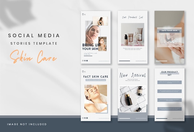 Zestaw Historii W Mediach Społecznościowych Do Pielęgnacji Skóry