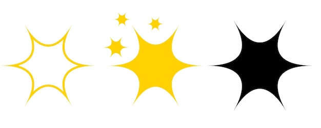 PSD zestaw ikon musujące element projektu musujące gwiazdy ozdoba żółty szablon projektu