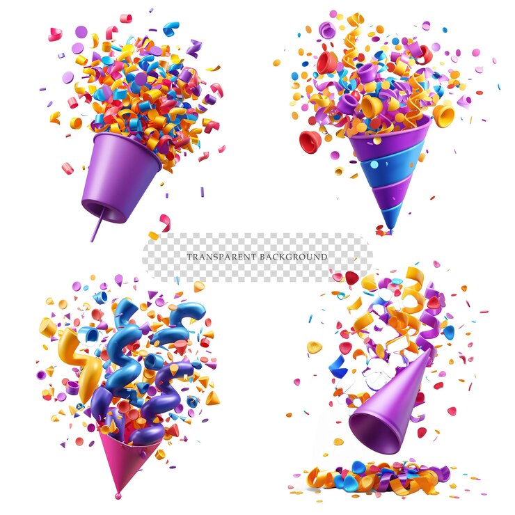PSD zestaw ikon party popper