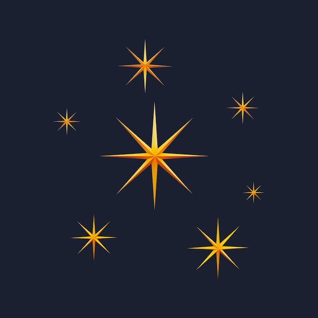 Zestaw ikon Sparkling Star 3D