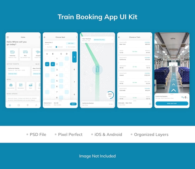 PSD zestaw interfejsu aplikacji do rezerwacji pociągów