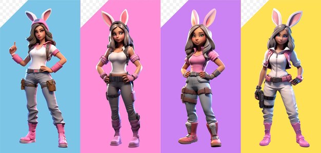 Zestaw Kreskówkowy Bunny Girl Kobiecy Kostium Bunny