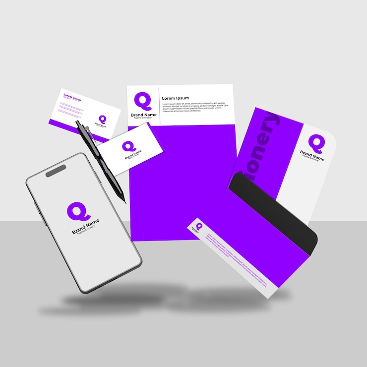 PSD zestaw papeterii mockup z pozycją muchy