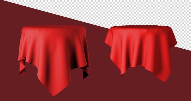 Zestaw realistycznego obrusu do renderowania 3d produktu na stoisku