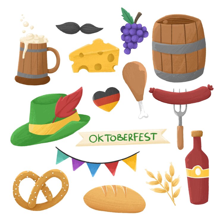 PSD zestaw tła imprezy octoberfest