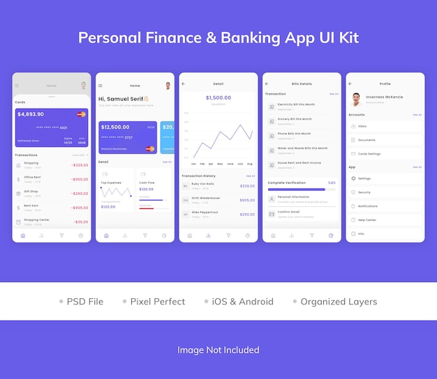 Zestaw Ui Aplikacji Bankowej Personal Finance